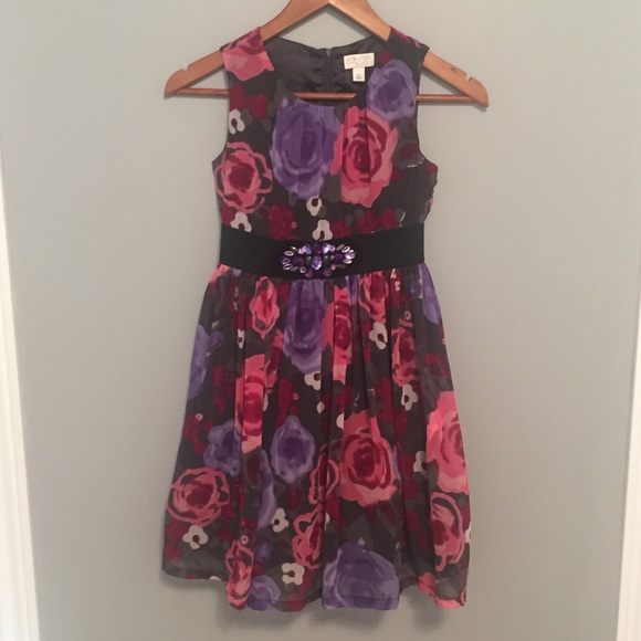 Purple Floral Dress - Picture 1 of 4